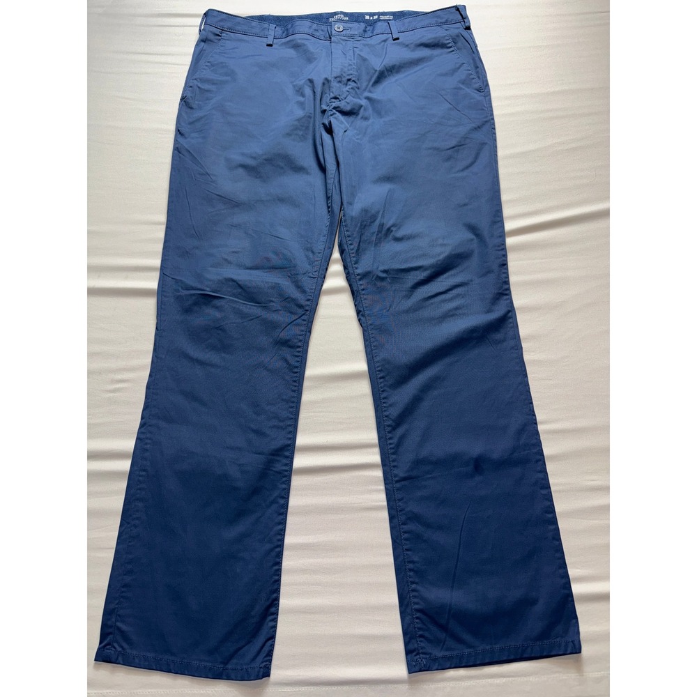 IZOD Advantage Performance Golf Pants Mens 38x32 Blue Straight Fit Chino Trouser